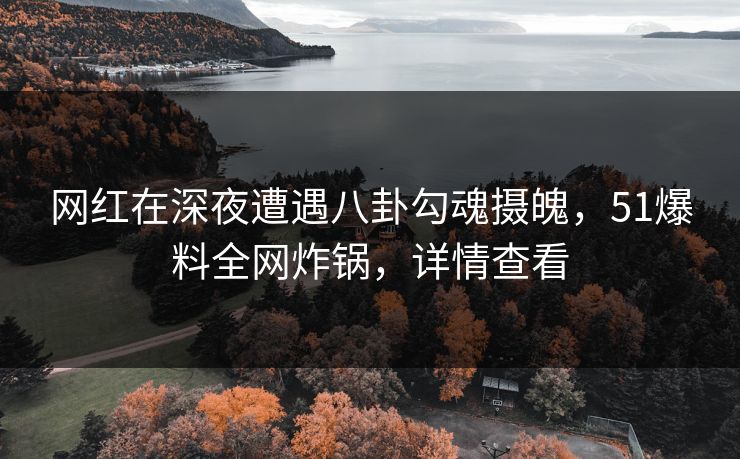 网红在深夜遭遇八卦勾魂摄魄，51爆料全网炸锅，详情查看