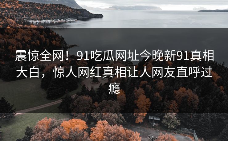 震惊全网！91吃瓜网址今晚新91真相大白，惊人网红真相让人网友直呼过瘾
