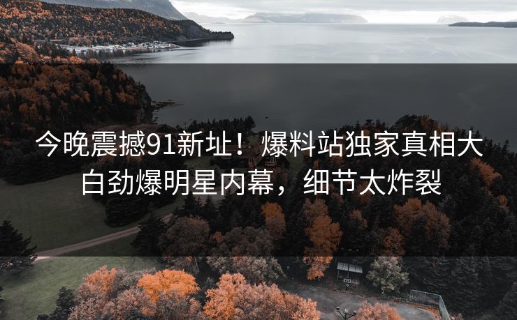 今晚震撼91新址！爆料站独家真相大白劲爆明星内幕，细节太炸裂