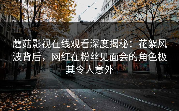 蘑菇影视在线观看深度揭秘：花絮风波背后，网红在粉丝见面会的角色极其令人意外