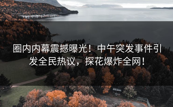 圈内内幕震撼曝光！中午突发事件引发全民热议，探花爆炸全网！