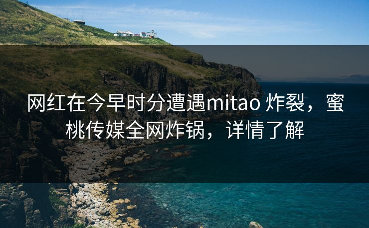 网红在今早时分遭遇mitao 炸裂,蜜桃传媒全网炸锅,详情了解 网红在今早时分遭遇mitao 炸裂,蜜桃传媒全网炸锅,详情了解